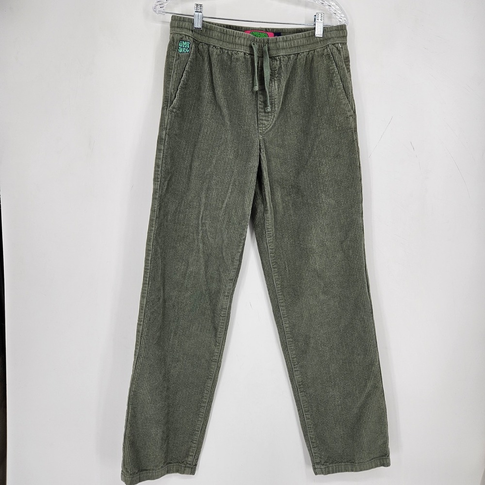 Empyre Corduroy Pants Mens Medium 28 Green Relaxed Wide Leg Skater Baggy